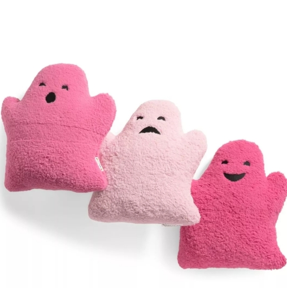 Set of 3 NovoGratz Halloween Pink Ghost Pillows NEW - Picture 1 of 5
